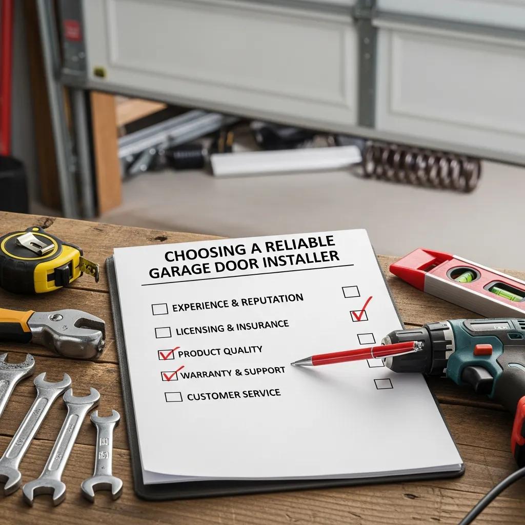 Checklist of criteria for selecting reliable garage door installers