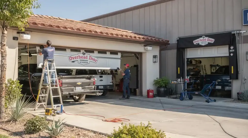 Auto-reversal, photoelectric sensors, and a manual release cord are essential safety features required on garage